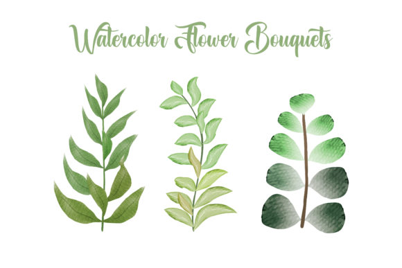 Beautiful Watercolor Leaf Bouquets for Embroidery Projects