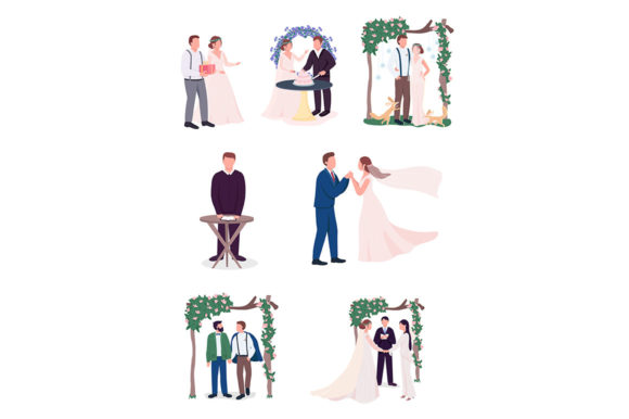 Happy Newlyweds Couples Characters Set: A Designer’s Practical Take