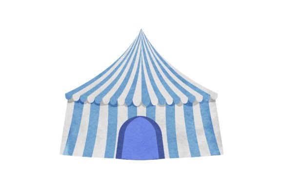 Medieval Circus Tent, Blue White Watercolor Design Review