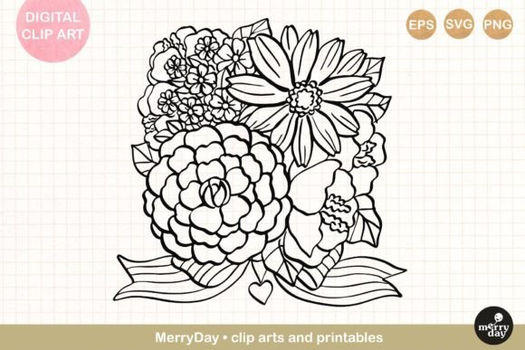 Round Flower Bouquet Line Art No. 5 Review: A Versatile Design for Real Projects